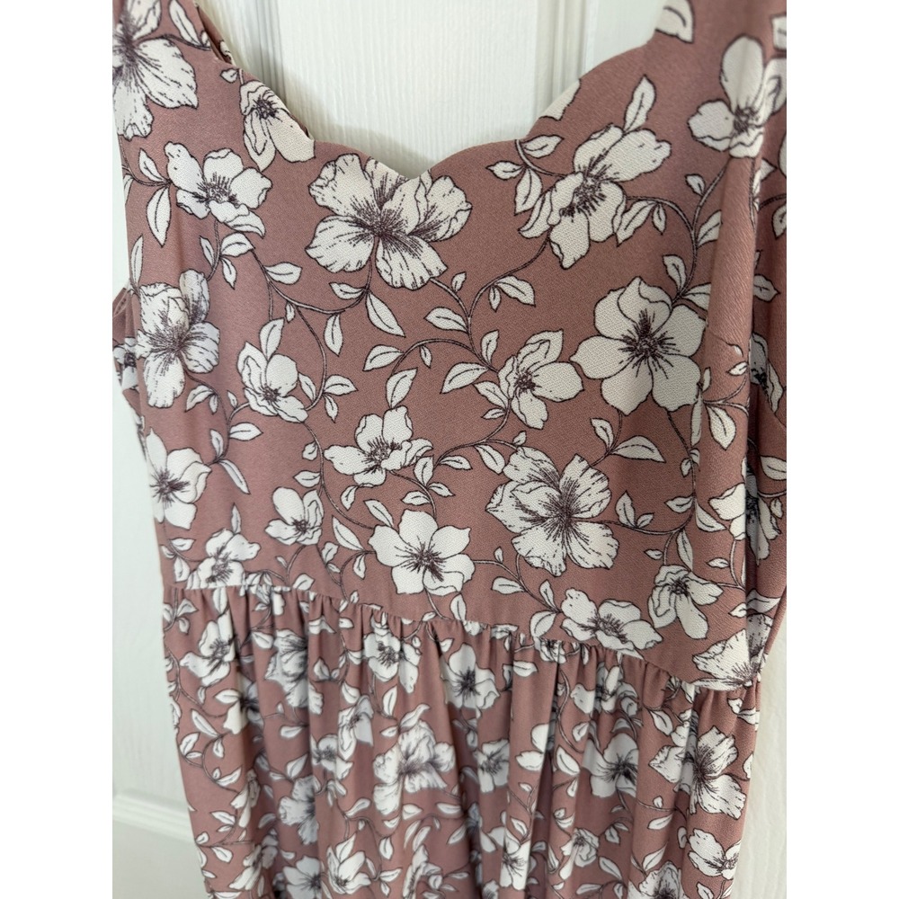 Monteau Los Angeles Dusty Rose & Cream Floral Maxi Dress – Size Small - Picture 6 of 7